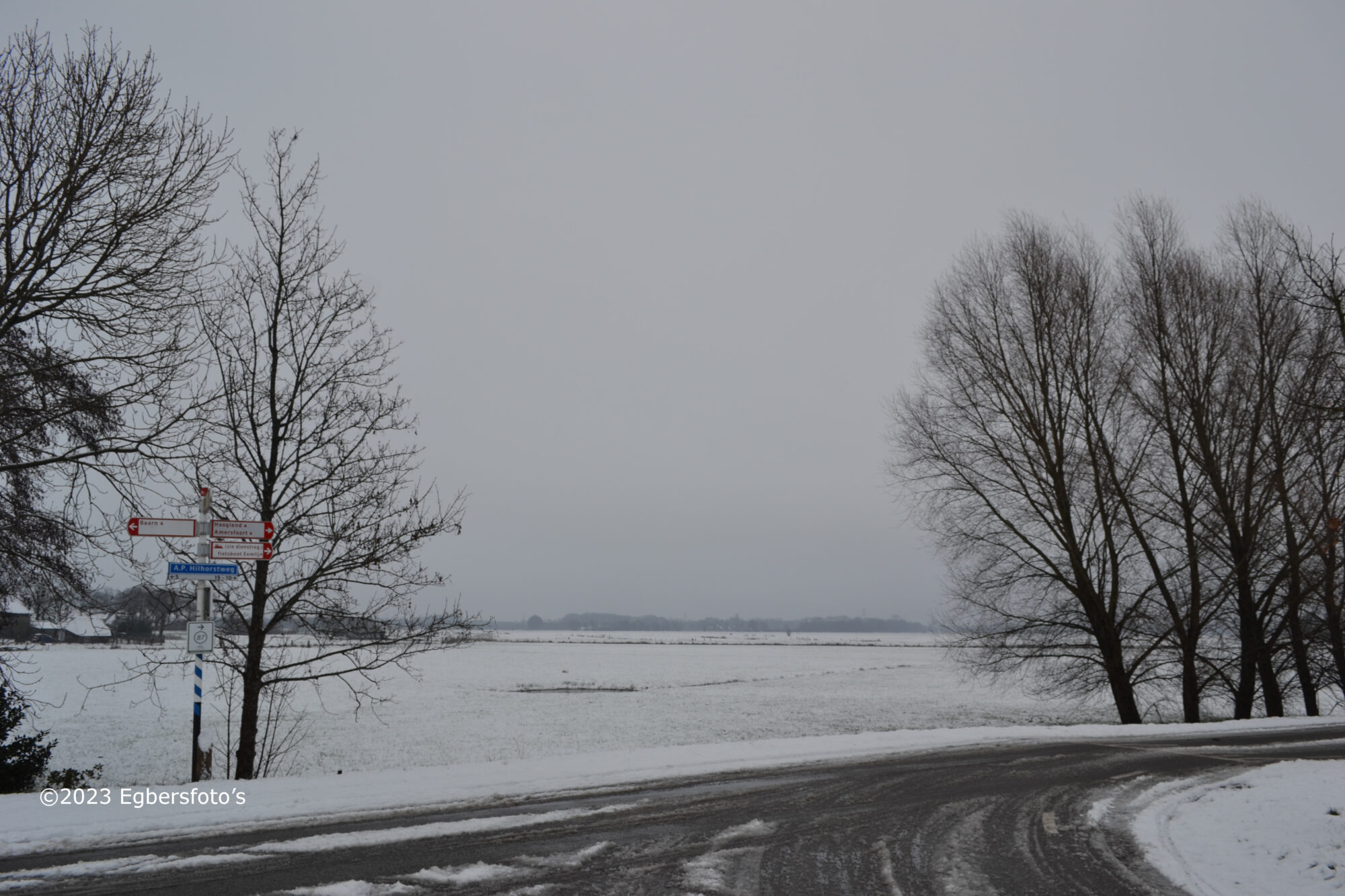 Polder in de sneeuw